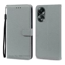 Funda Tipo Cartera De Piel Con Tapa Para Oppo A58 4g Para Op