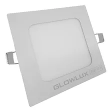 Panel Led Embutir 6w Cuadrado Luz Cálida - Glowlux - E. A. Color Blanco