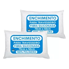 Kit 2 Enchimentos Travesseiros Refil 70x50 Fibra Siliconada