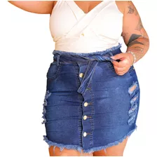 Mini Saia Jeans Com Elastano Plus Size