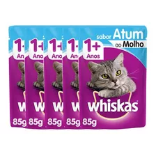 5 Whiskas Sachê Sabor Atum Para Gatos Adultos 85g