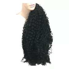 Cabelo Orgânico Preto Cacheado Longo. Aplique Orgânico