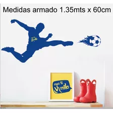 Vinilo Adhesivo Futbol Jugador Pelota Pared 1.35x60cm