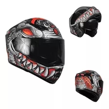 Casco Para Moto Kov Estelar Balam Rojo/ Gris Con Led Color Rojo Tamaño Del Casco S 55-56cm