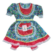 Vestido Infantil De Festa Junina Tam 4 Ao 16 + Bico De Pato