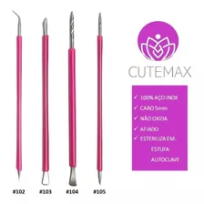 Cutemax Manicure 4 Peças Palito Espátula Mista Desencravador