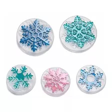 5 Moldes De Resina De Silicona Para Copos De Nieve, Mol...