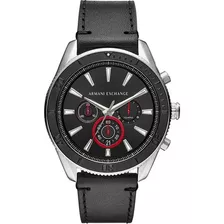 Reloj Armani Exchange Ax1817 Negro/plateado Piel Caballero Color De La Correa Negro Color Del Bisel Negro Color Del Fondo Negro