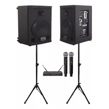 Kit Saga 8 Ativa + Passiva + Mic. Dw602 Max S/ Fio + Tripés