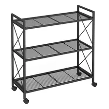 Songmics Estante De Almacenamiento De Metal De 3 Niveles Con