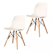 Set 2 Sillas De Comedor Living Flexibles Eames Kelen Blancas