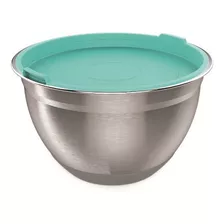 Bowl Tigela Em Inox Com Base De Silicone E Tampa 16 Cm - And Cor Verde