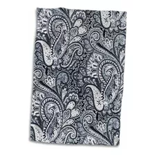 3d Rose Black N White Paisley Print Twl_58495_1 Toalla,...