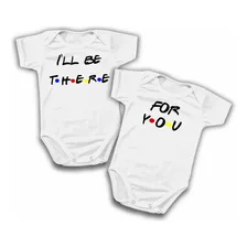 Kit 2 Body Roupa De Bebê Irmãos Gêmeos Friends