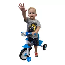 Triciclo Infantil Pedal Com Som E Luz Suporta 25 Kg Forte Cor Azul