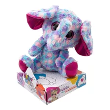 Peluche Con Movimiento Shinymals, Elefante, Suave, Mide 10 Color Rojo