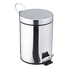 Cesto Lixo Lixeira Inox Espelhado Com Pedal E Balde 3 Litros Cor Cromado