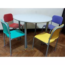 Juego De Mesa Infantil Con 4 Sillas