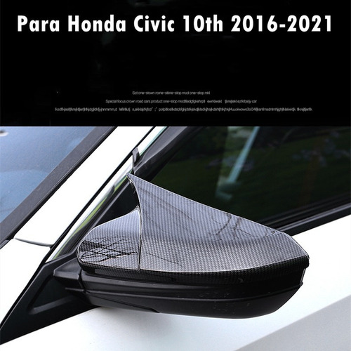 Cubierta De Espejo Retrovisor Para Honda Civic 10th 2016-21 Foto 2