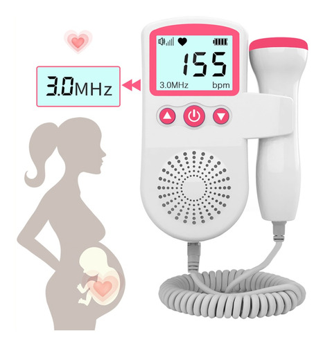 Doppler Fetal Monitor De Frequência Cardíaca Lcd Sonar Doppl