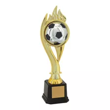 Troféu Futebol - Bola Com Tocha Olímpica: 32 Cm