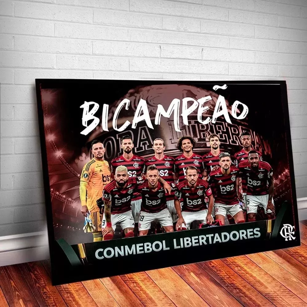 Quadro C/ Vidro Flamengo Campeão Libertadores 2019 - 45x35cm