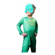 Roupa Fantasia Do Lagartixo Pj Masks Longa Mascara E.v.a