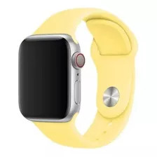 Pulseira Sport Compatível Apple Watch Serie 8 41mm 45mm Top Cor Amarelo Largura 41 Mm