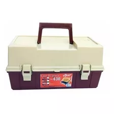 Caja De Pesca Mauri 430 L 2 Bandejas - 43x21x22cm. Color Rojo