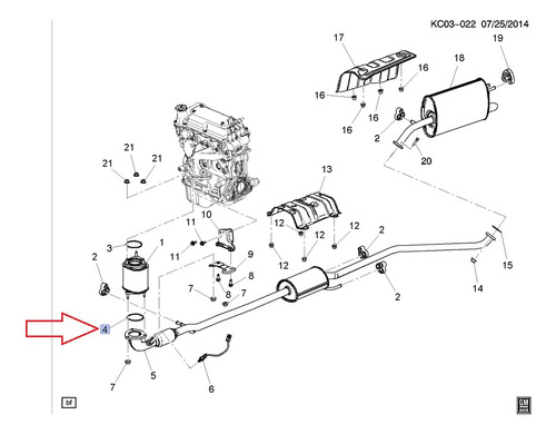 Junta Tubo Escape (tipo Dona) Spark 1.2 2013 - 2017 Gm Parts Foto 3