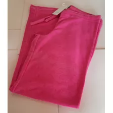 Pantalon Jogging Mujer Rosa Chicle Algodon Tipo Toalla
