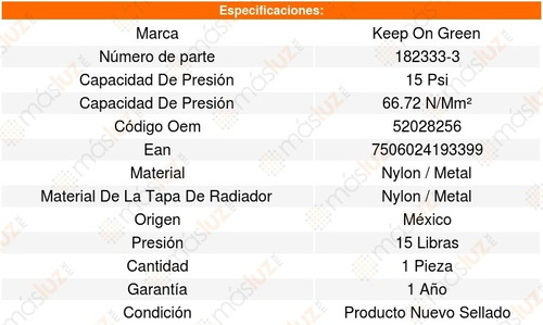 Tapon Deposito Recuperador Skylark V6 3.6l 1995 Kg 1353960 Foto 4