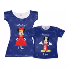 Kit Camiseta E Vestido Personalizado Mickey E Minnie 