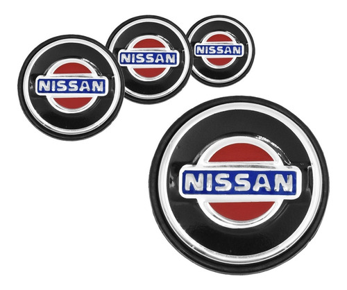 Juego 4 Centros Tapa Rin Nissan 6cm Negro Universal Foto 2