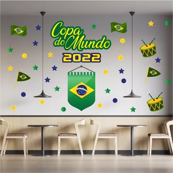 Adesivo Decorativo Copa Do Mundo P/ Vitrine, Parede, 2022