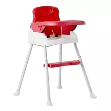 Silla De Comer Plegable 3 En 1 Color Rojo