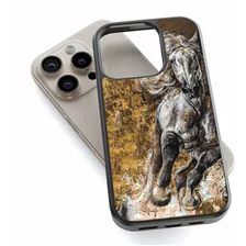 Funda Protectora Para iPhone Caballos Arte Ecuestre Tpu Case