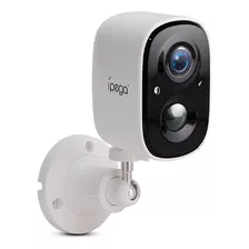 Camera De Segurança Ip Fhd Visão Noturna Sem Fio Com Bateria Cor Branco