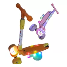 Scooter Plegable Con Luces Musical Para Niños Y Niñas 