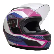 Casco Integral Rush Negro Rosado - Gkmotos.uy