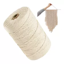 Cordón Macramé Peinado 3mm 300 Metros 1kg 100% Algodón Crudo