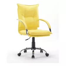 Cadeira Diretor Giratória Couro Pu Amarela Pelegrin Pel-280