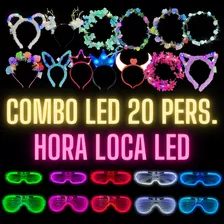 Combo Para 20 Personas Led Fiesta Hora Loca