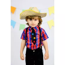 Conjunto Sao Joao Festa Junina Camisa Xadrez Completo