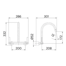 Misturador Para Cozinha De Parede Bica Alta Quad Docol