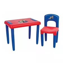 Mesa Mesinha Infantil Com Cadeira Azul Max - Magic Toys 