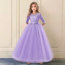 Vestido Bautizo O Fiesta Manga Larga De 3 Meses A 12 Años.