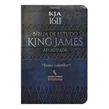 Bíblia De Estudo King James 1611 | Letra Gigante Com Mapas E Textos Coloridos | Azul