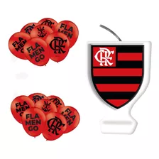 Kit Fiesta! Flamengo - 25 Balões + Vela Para Bolo 