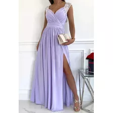 Vestido De Fiesta Femenino Elegante Sin Mangas Con Raya